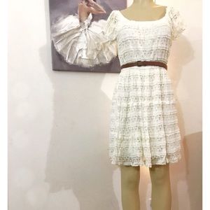 Trixxi juniors lace cap sleeve dress